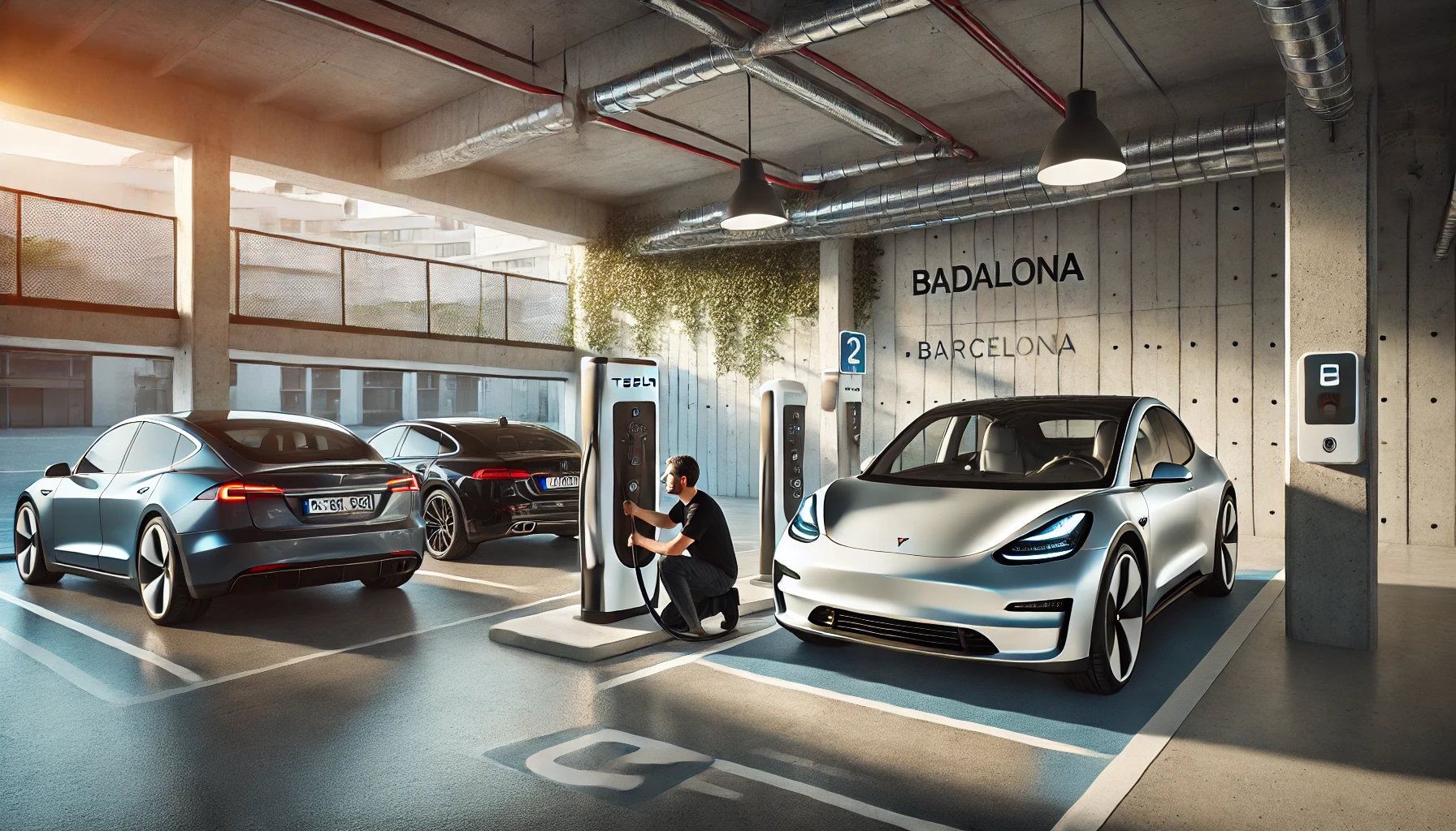 instalación de cargadores de coches eléctricos, cargadores para coches eléctricos, coches eléctricos Tesla, Mercedes, Porsche, parkings comunitarios, parkings privados, instalación en Badalona, instalación en Barcelona, puntos de carga, energía eléctrica para vehículos, infraestructura de carga, movilidad sostenible, cargadores para Tesla, cargadores para Mercedes, cargadores para Porsche, recarga de vehículos eléctricos, Lumitek Badalona